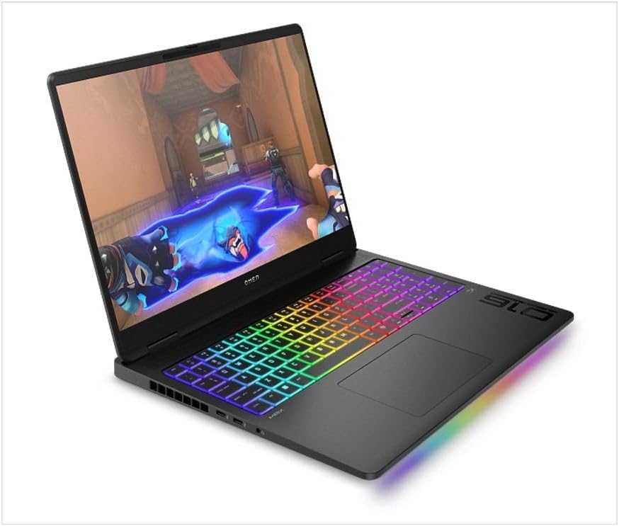 لابتوب ألعاب اومن ماكس 16-ak0007ne بمعالج AMD رايزن AI 7 350 وذاكرة DDR5 16GB وSSD 512GB وانفيديا جيفورس RTX 5060 8GB وشاشة 16 بوصة 2K 165Hz وويندوز 11 هوم من اتش بي، أسود (Shadow Black)