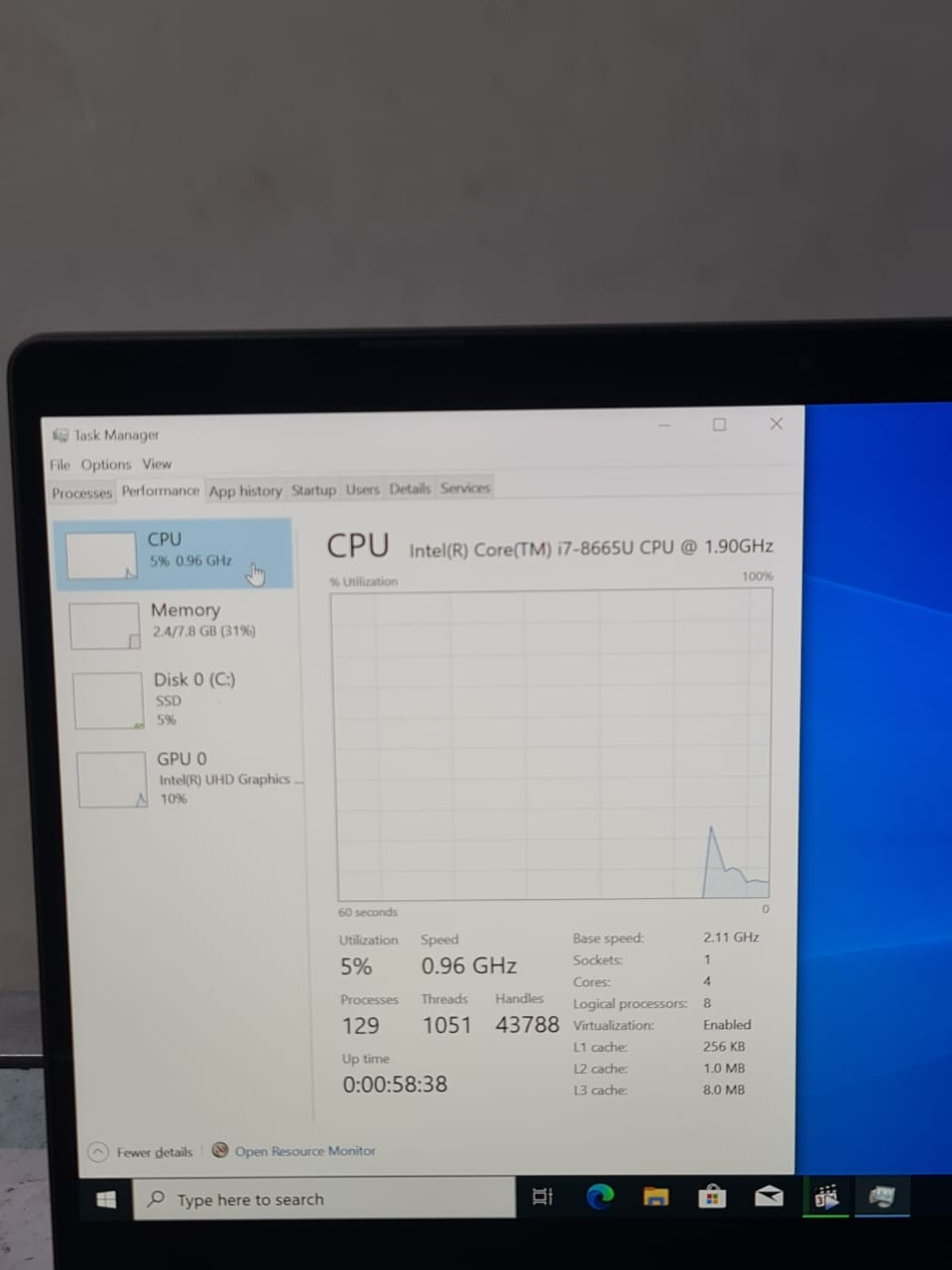 Dell Latitude 13 5300 2-in-1 8th Gen. Core i7 Ram 8 GB SSD 256GB 13.3 FHD Touch X360 Gorilla Glass Screen Windows 10 Pro