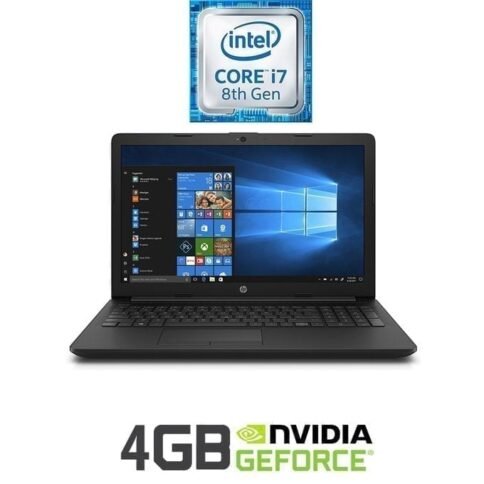 HP 15-da1015ne لاب توب - Intel Core I7 - 8 جيح بايت رام - 1 تيرا بايت درايف هارد ديسك - 15.6-بوصة FHD - 4 جيجا بايت مُعالج رسومات - DOS - أسود