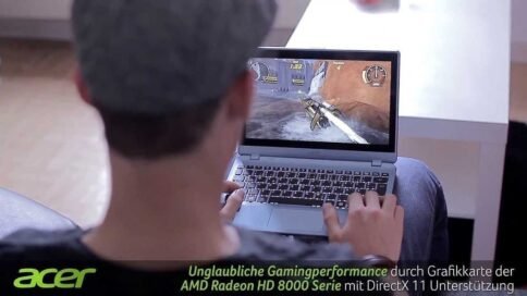 ⁦Acer 11.6" Aspire Win8 Touch Laptop AMD A4-1250 1GHz 4GB 500GB | V5-122P-0408⁩ - الصورة ⁦3⁩